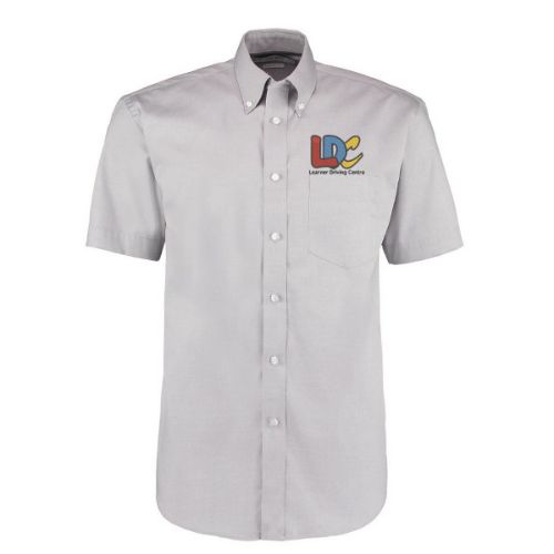 LDC Kustom Kit Corporate Oxford Shirt Short-Sleeved (Classic Fit) Silver Grey